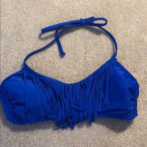 Royal Blue Fringe Bikini Top